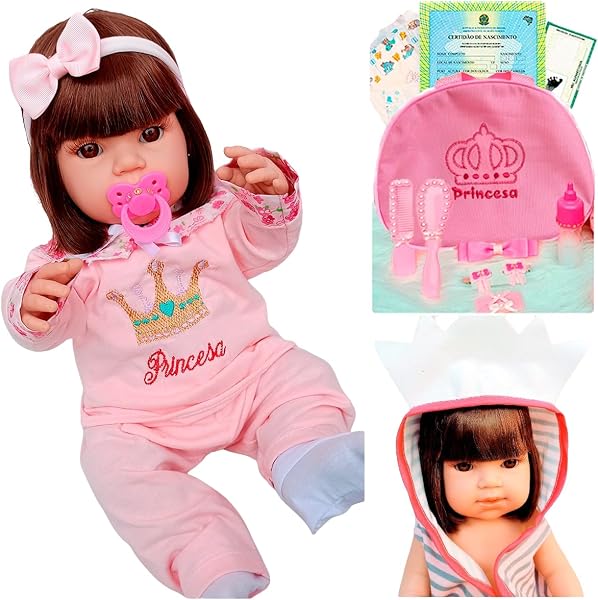 Boneca Bebê Baby Real Reborn Realista com Bolsa + 28 Itens